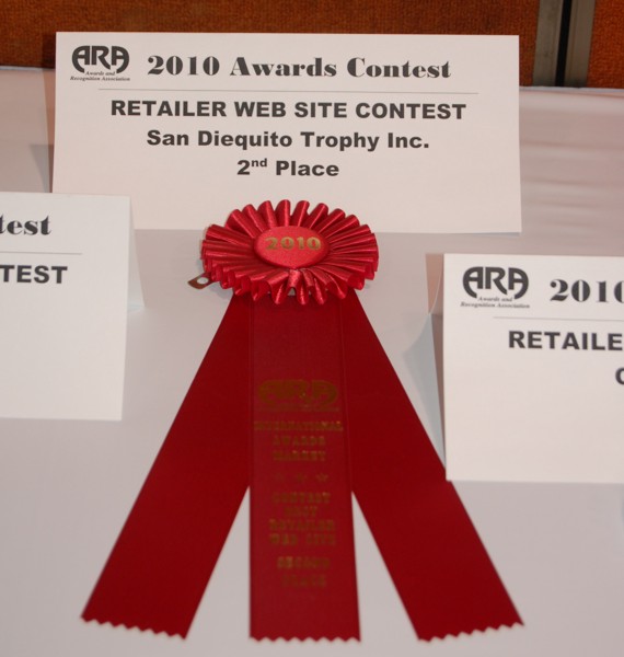 SD Trophy Wins 2nd Place in Awards Shopping Cart Retailer Web Site Contest