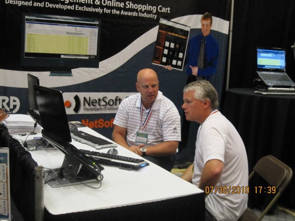 Awards Shopping Cart and Awards and Trophy Point of Sale Order Tracking Software Booth Pictures from Texas Trophy Show